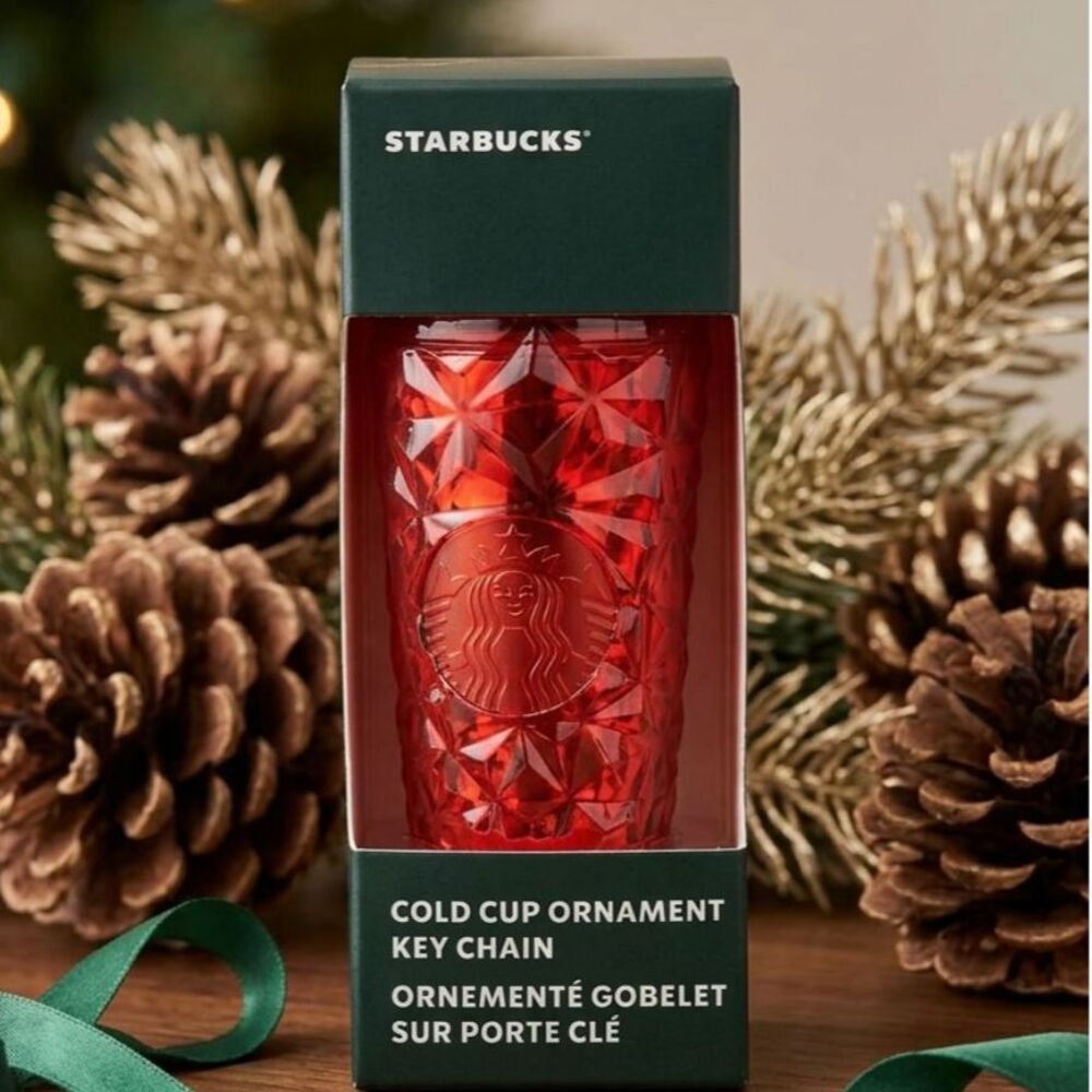 Starbucks 2023 Holiday Red Prism Cold Cup Key Chain NWT